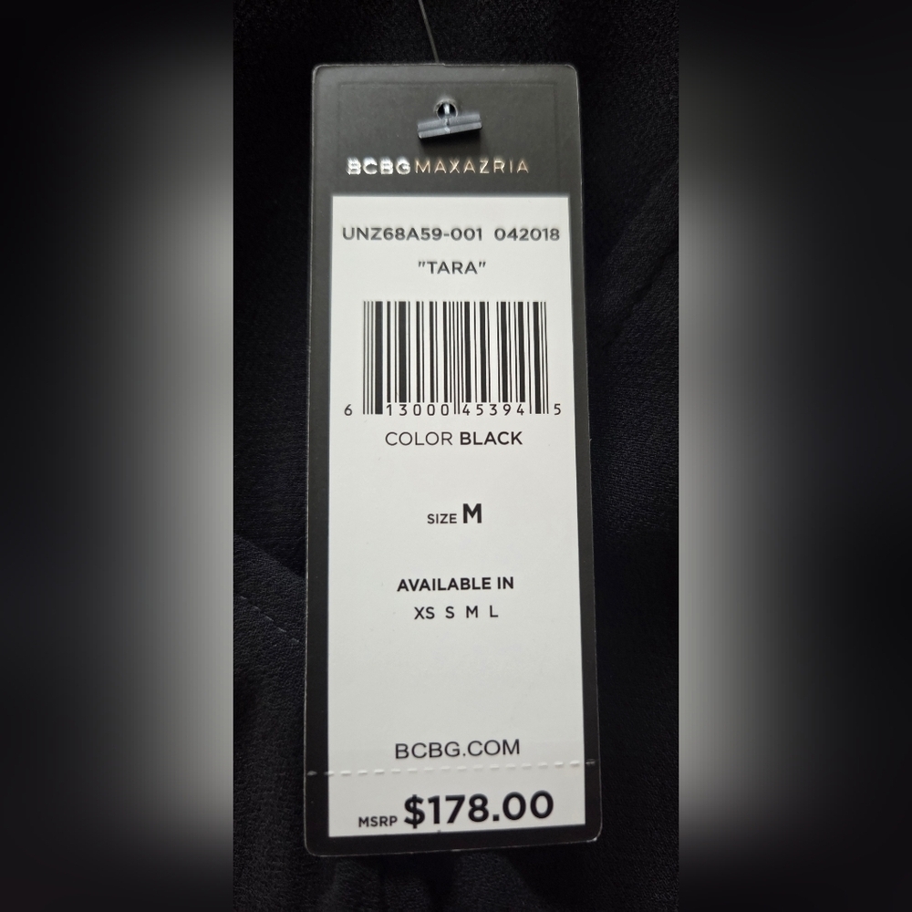 BCBGMAXAZRIA TARA CASCADE RUFFLE SHIFT DRESS. - Picture 6 of 7